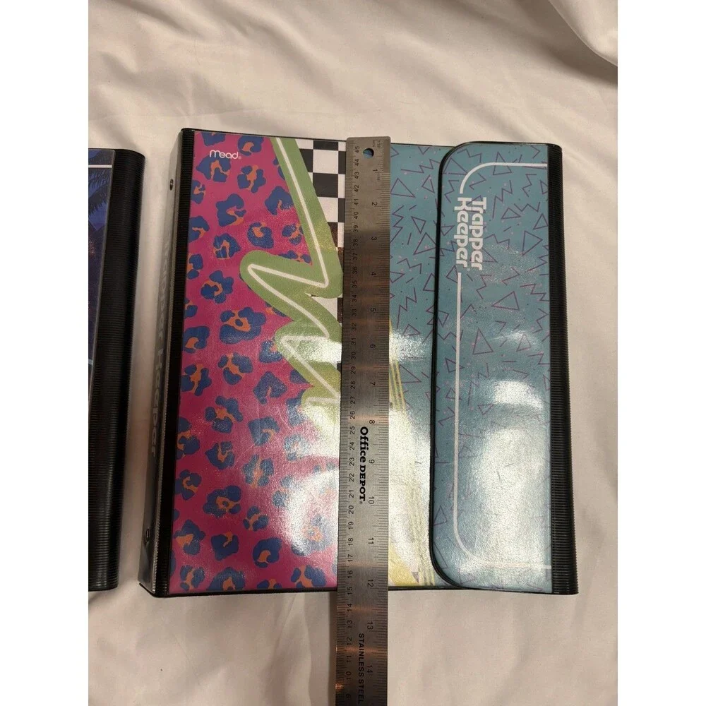 VTG Mead TRAPPER KEEPER Neon Delorean Car Synthwave 3-Ring Binder 1980s Binder